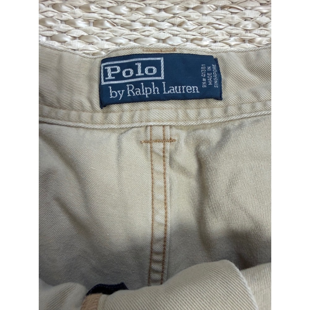 Polo Ralph Lauren Classic 67 Chino Khaki Pants Mens 40x29 Tan Cotton Trousers - Picture 4 of 7